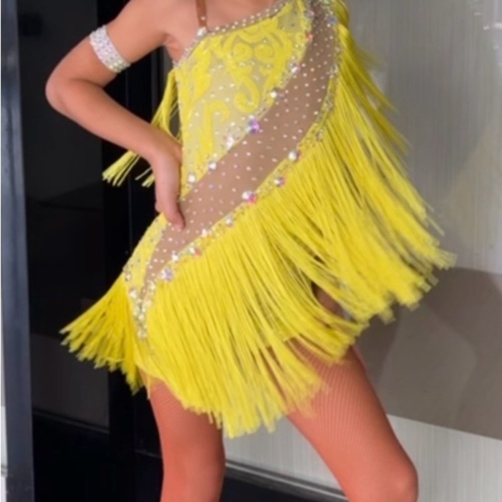 Yellow Fringe Dance Dress